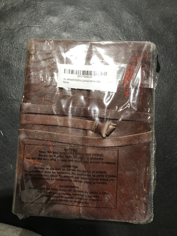 Photo 1 of Handmade leather journal cherry color 6x8inches