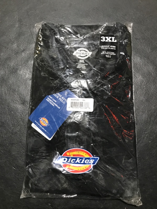 Photo 2 of Dickies Men's Big Short-Sleeve Pique Polo Shirt 3X-Large Black