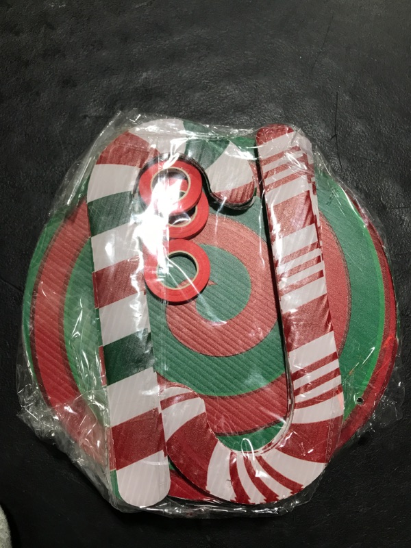 Photo 1 of 23 Pcs Outdoor Christmas Decorations Double Sided, 9.8 Inch Large Outside Christmas Candy Hanging Ornaments Outdoor Holiday Decorations for Xmas Home Office Tree Porch Yard Decor Red White Green