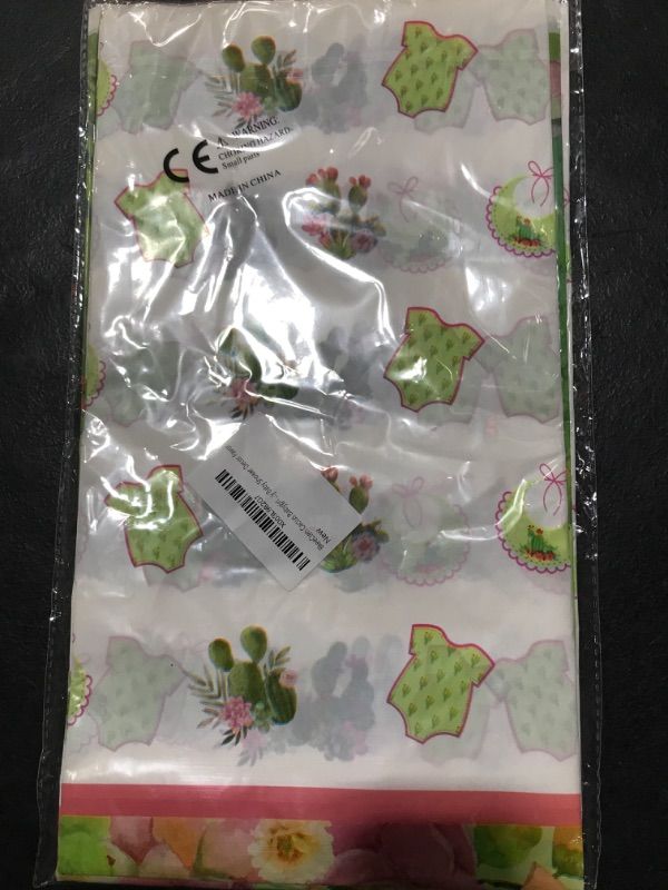 Photo 2 of 3Packs Cactus Theme Tablecloth Decorations Rectangular Disposable Cactus Flower Tablecover It’s a Girl Table Cloth for Baby Shower Gender Reveal Summer Let's Fiesta Birthday Party Supply Cactus-girl