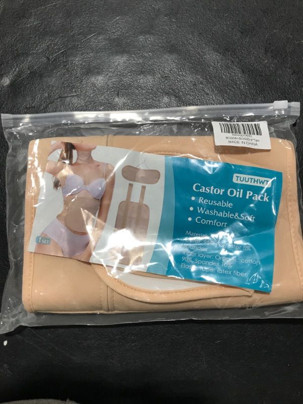 Photo 1 of Castor Oil Pack Compress, for Liver Aid Sleep and Constipation, 2 PC Flannel Liner Packs, Comfort Fit Reusable Castor Oil Pack for Women and Men (Castor Oil Not Included) Waist bag + neck bag