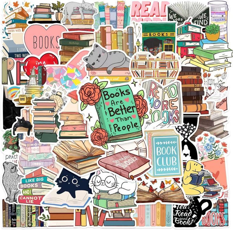 Photo 1 of 2 pack 104Pcs Bookish Stickers, Booktok Reading Smut Aesthetic Stickers for Laptop, Water Bottle, Bumper, Computer, Phone, Muisc, Bookish Book Lover Gifts