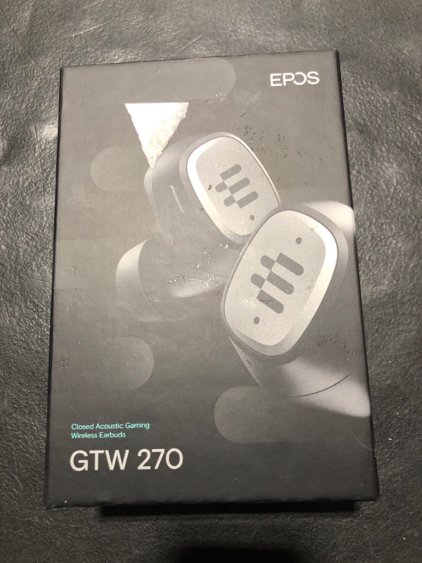 Photo 2 of EPOS GTW 270 Wireless Gaming Earbuds, Bluetooth, Noise Reducing Closed Design, Dual Mics, Ergonomic Fit, IPX 5 Water Resistant, Portable Charging Case, 20 Hours of Playtime,Black/Silver/Grey