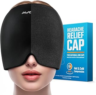 Photo 1 of Headache Relief Hat Migraine Cap 360 ° Full Angle Coverage Migraine Ice Head Wrap Reusable Flexible Cooling Gel Headache Ice Pack for Puffy Eyes - Tension - Sinus and Stress Relief Headache Cap Black 360 ° Coverage