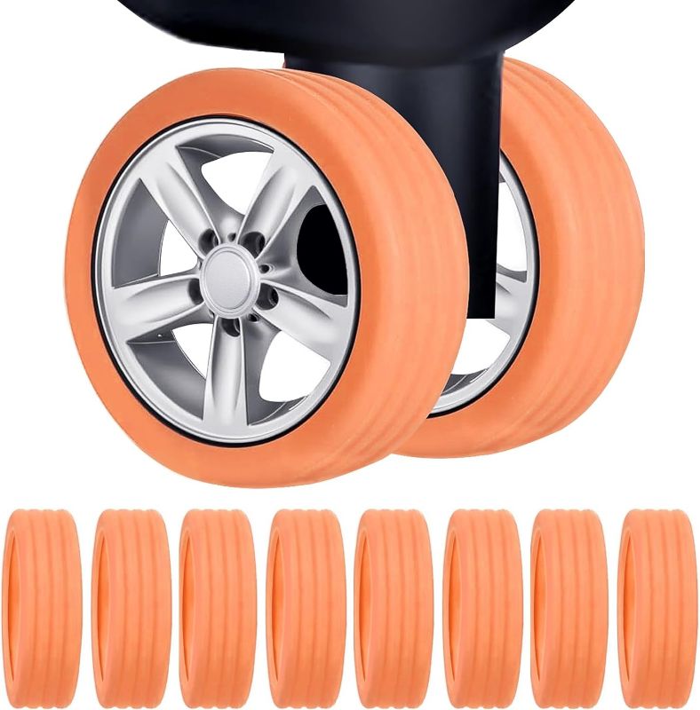 Photo 1 of 
Tobeso-Nuoze Luggage Suitcase Wheels Cover 8 Pack Carry on Luggage Wheels Cover for Dule-Spinner Wheels Luggage Sets (Orange)
