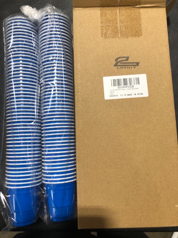 Photo 1 of 100 PC BLUE SAMPLE CUP
