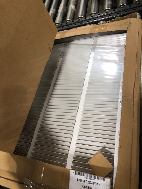 Photo 2 of 24" X 24 Steel Return Air Filter Grille for 1" Filter - Easy Plastic Tabs for Removable Face/Door - HVAC DUCT COVER - Flat Stamped Face - White [Outer Dimensions: 25.75 X 25.75]