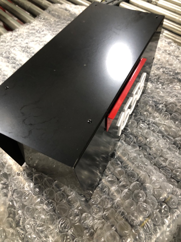 View 2 of Ilyapa Modern Mailbox, Ready to Post Mount Mailbox - Black Powder Coated Steel Heavy Duty Curbside Welded Large Mailbox, All Weather Durable, Corrosion Resistant, Stainless Steel Hinges, Magnetic Door