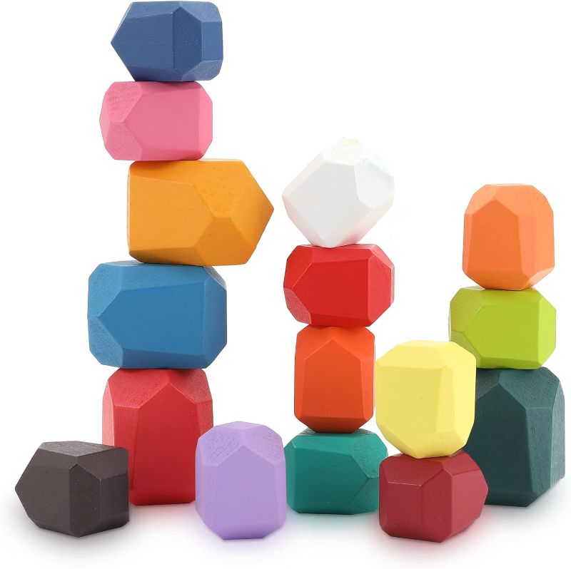 Photo 1 of 24 PCS Creative Wooden Stacking Stones
