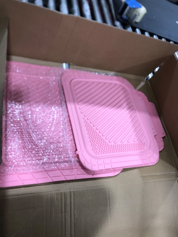 Photo 2 of CAR PASS Heavy Duty Rubber Floor Mats Pink 4-Piece Car Mat Set - Universal Waterproof Floor Mats for Car SUV Truck, Durable All-Weather Mats(All Pink)