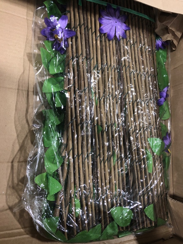 Photo 1 of LANDGARDEN Expandable Faux Ivy Fence Privacy Screen Stretchable Artificial Hedge Single Sided for Balcony Patio Garden (1PC, Grape)… 1 LIGHT GREEN