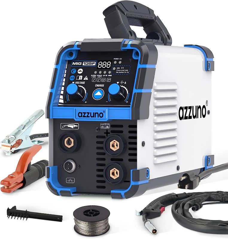 Photo 1 of 135 Amp MIG Welder, 3 in 1 Multiprocess Welder 110V Flux Core Welder Flux MIG/Lift TIG/Stick Welding Machine Synergic Control IGBT Inverter Welder (volts, 110)
