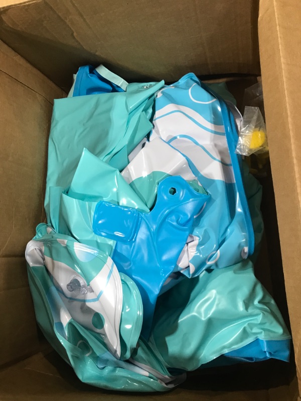 Photo 1 of Sloosh 22.5ft Double Water Slide, Heavy Duty Lawn Water Slide with Sprinkler and 2 Slip Inflatable Boards for Summer Yard Lawn Outdoor Water Play Activities,Light Blue