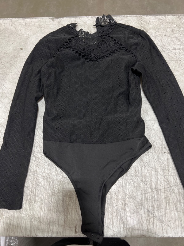 Photo 1 of Black bodysuit with lace top  Size M 