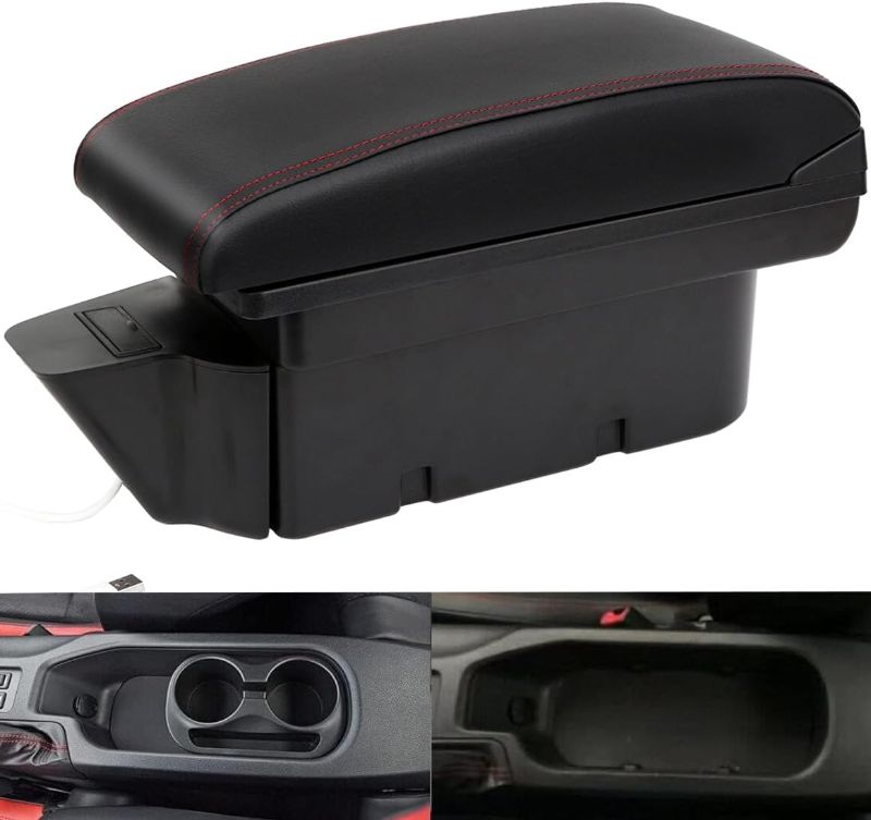 Photo 1 of  Consoles Armrest For TOYOTA 86 GT86 / Subaru Brz Center Dual Storage Box for Scion FR-S 2012-2020 (Red Stitches)