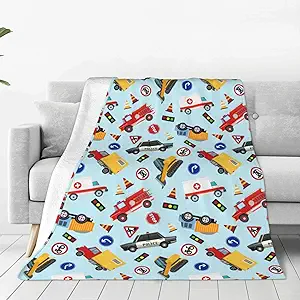 Photo 1 of Cartoon Car Blanket Soft Warm Lightweight Cozy Plush Throw Blanket Bed Couch Sofa Office Decor Gifts for Kids Women 50"x40"