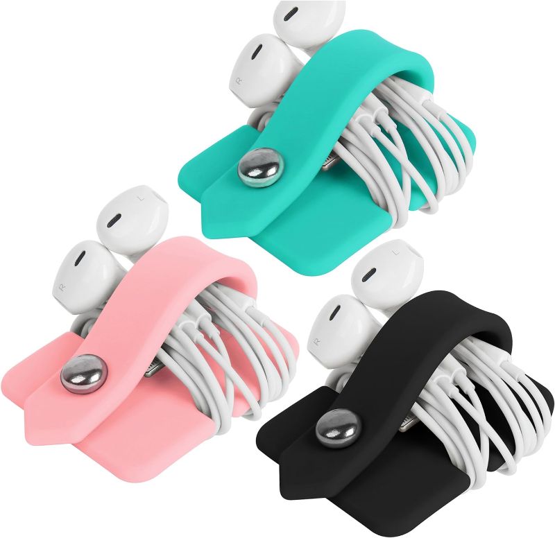 Photo 1 of ELFRhino Cord Organizer Earbuds Holder Earphone Wrap Earphones Organizer Headset Headphone Earphone Wrap Winder Cord Manager Cable Winder Set of 2
