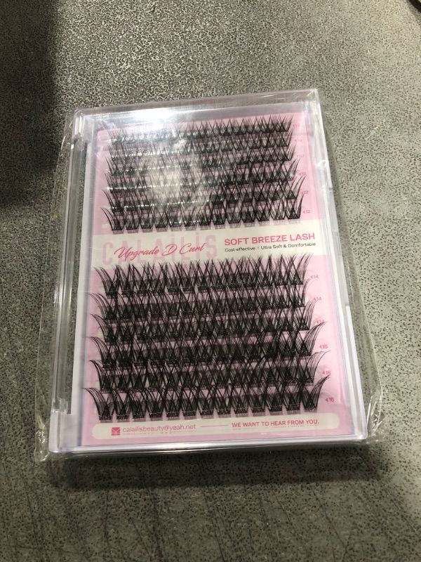 Photo 2 of CALAILIS Lash Clusters 156Pcs D Curl Cluster Lashes DIY Lash Extensions Soft and Reusable Eyelash Clusters Mega Volume Super Thin Band Wispy Individual Lashes (PTX16, D-10-16MIX)
