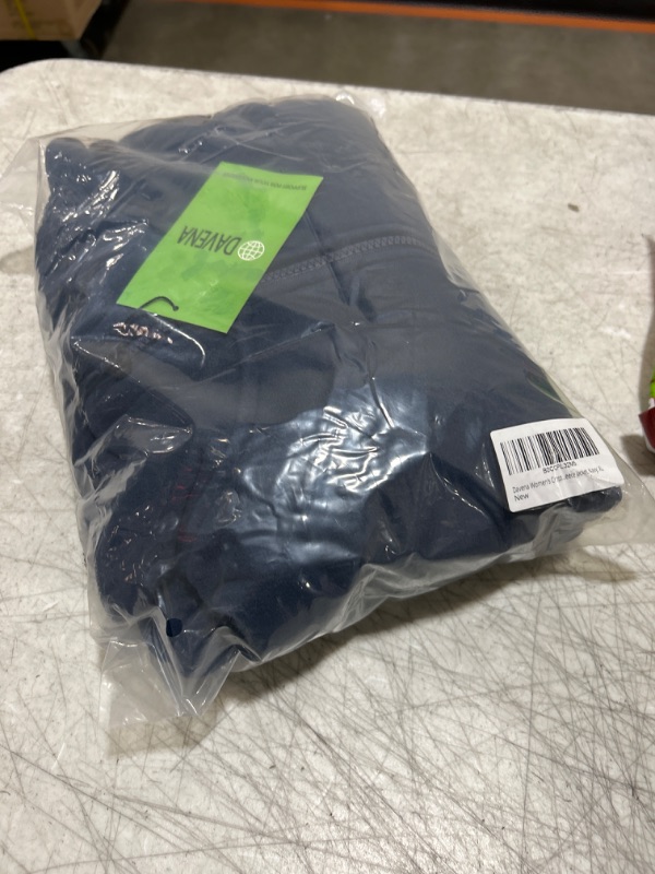 Photo 1 of Davena Women's 2023 Crop Fleece Jacket Full Zip Up Warm Sherpa Coat Fall Winter Zip Pockets XL Navy
