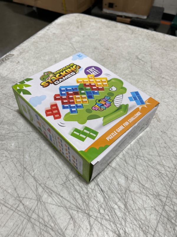 Photo 2 of 64Pcs Tetra Tower Game, Stack Attack Family Board for 2 Players Family Games, Dinosaur Building Blocks Stacking Balance Games Toys for Kids, Adults, Friends, Travel Party and Family Game Night
