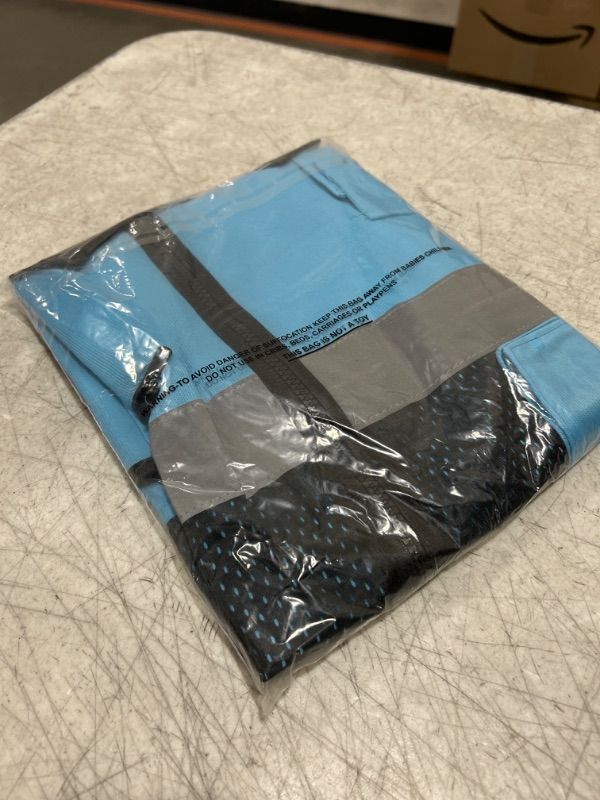 Photo 1 of High Visibility Safety Vest with Pockets, Mic Tab, Reflective Strips and Zipper, ANSI/ISEA Standards XX-Large Extra Back Tablet Pocket Blue