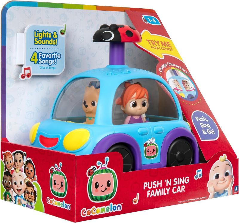 Photo 2 of CoComelon Push ‘N Sing Family Car - Interactive Musical Light-Up Car - Fan Favorite Characters and Song Clips - Toys for Toddlers and Preschoolers