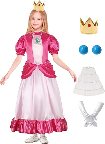 Photo 1 of CICOCI Kids Princess Peach Costume For Girls Dress Pink Jumpsuit for Girls Dress Halloween Costume Cosplay Outfit /140