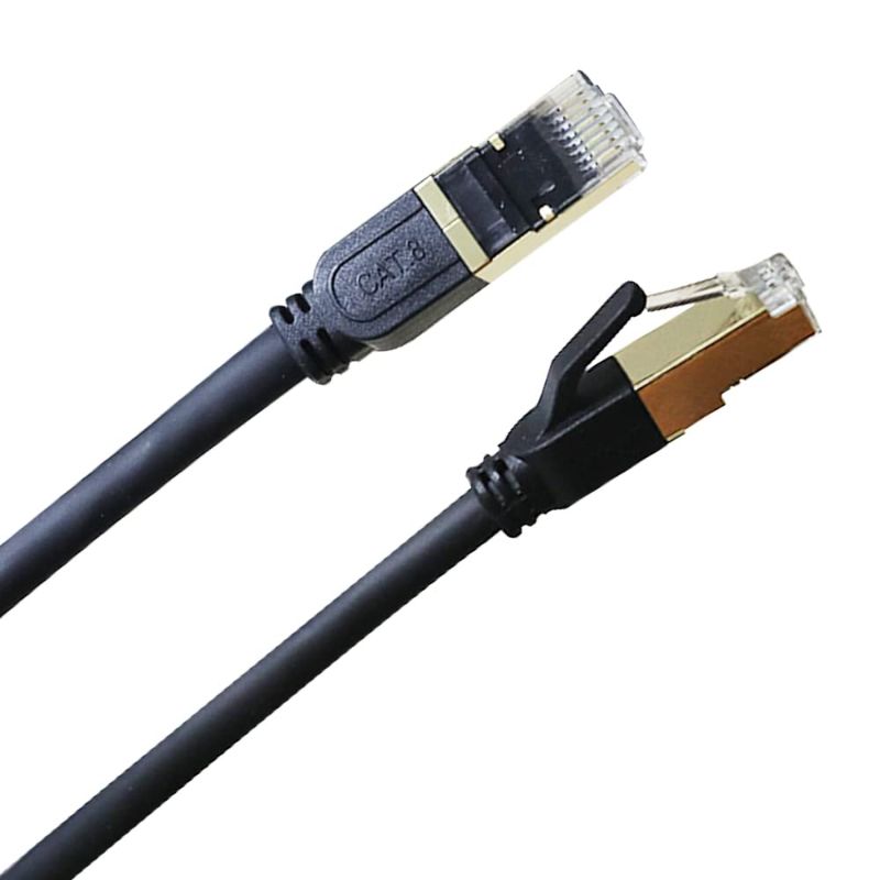 Photo 1 of CAT8 Ethernet Cable 6FT,High Speed 40Gbps 2000Mhz CAT8 Network Internet Cable Heavy Duty High Speed 26AWG CAT8 Network LAN Cable Weatherproof S/FTP UV Resistant for Router&Modem Black (6FT)
