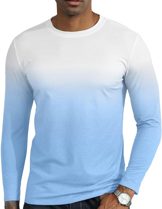 Photo 1 of Mens Novelty T Shirts Long Sleeve Crew Neck Tees Casual Stylish Tees for Men - Small