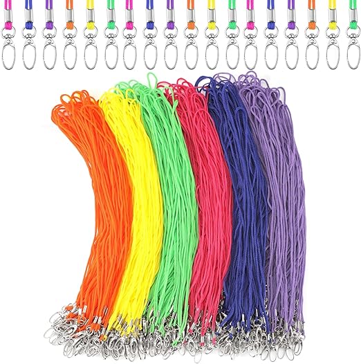 Photo 1 of 300 Pcs Badge Lanyards for ID Badges Lanyards Clips Bulk Colorful Lanyards with Metal Hook Lanyards for ID Badges(Oval Lobster Clip)
