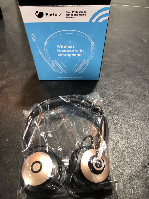 Photo 1 of Bluetooth Headset, Wireless Headphones with Microphone Noise Cancelling, On Ear Headphones with Mic Mute, Handsfree PC Headsets for Zoom/Ms Teams/Skype 26H Playtime|Dual Connect|Laptop|iPhone|Tablet