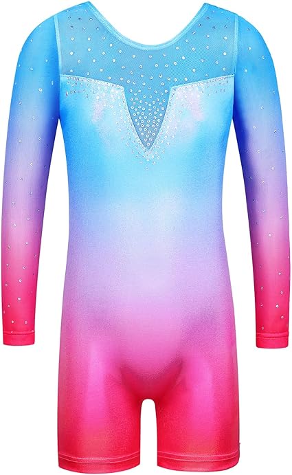 Photo 1 of BAOHULU Leotard for Girls Gymnastics Toddler Sparkle Stripes Tank Biketards One Piece
