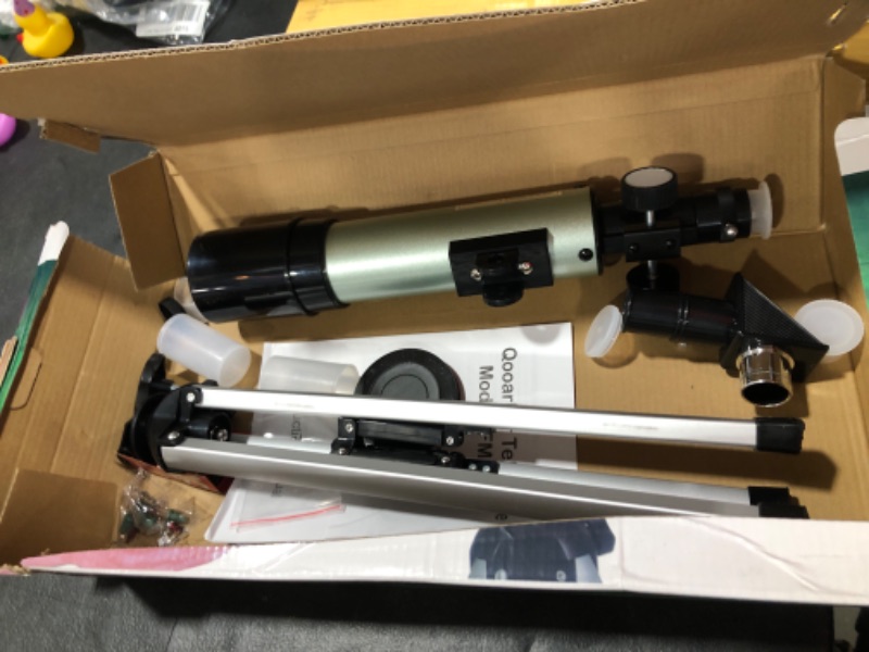 Photo 2 of Telescope for Kids - 90x Magnification, Includes Three Eyepieces, Tabletop Tripod and Moon Lens, Portable Refractor Telescope for Children and Beginners