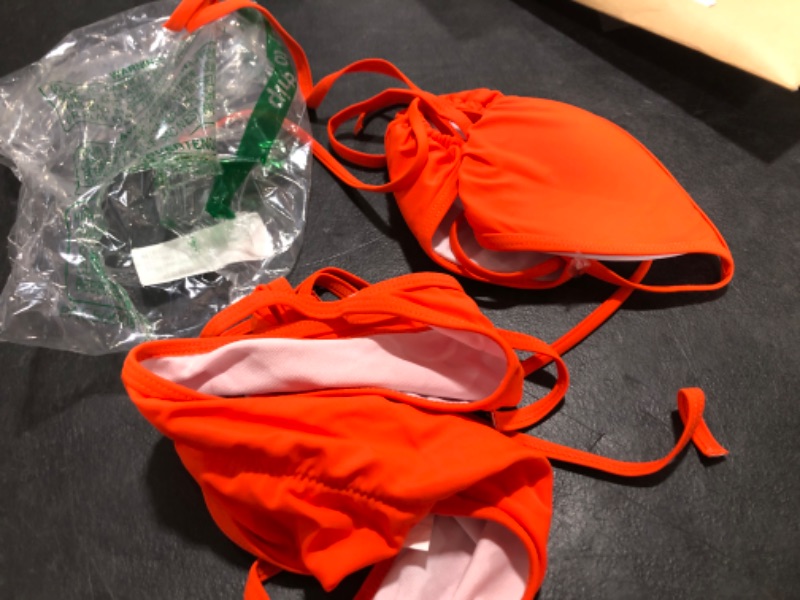 Photo 1 of 2 PIECE BIKINI ORANGE  SIZE L