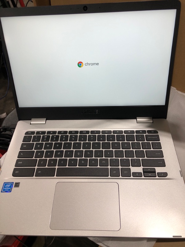 Photo 2 of ASUS C424MA-AS48F Chromebook C424, 14.0" 180 Degree FHD NanoEdge Display, Intel Dual Core Celeron Processor, 4GB LPDDR4 RAM, 128GB Storage, Silver Color, C424MA-AS48F Celeron | 4GB | 128GB