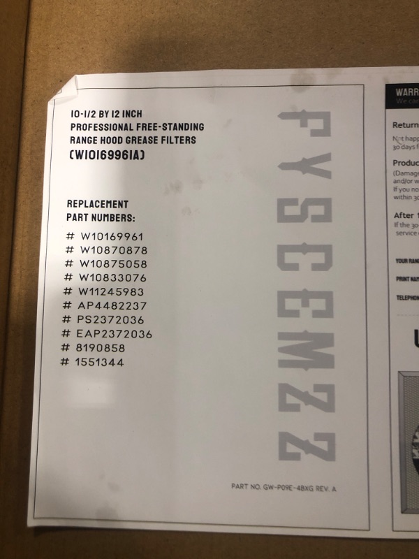 Photo 1 of 10.5 BY 12 RANGE HOOD GREASE FILTERS 2 PC