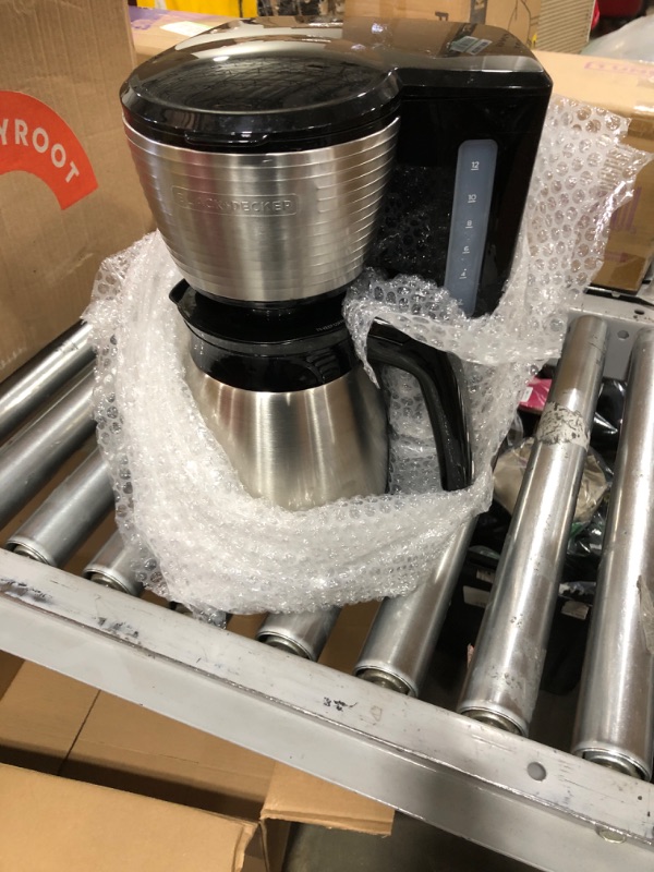 Photo 1 of 12-Cup* Thermal Programmable Coffeemaker, Black & Silver
