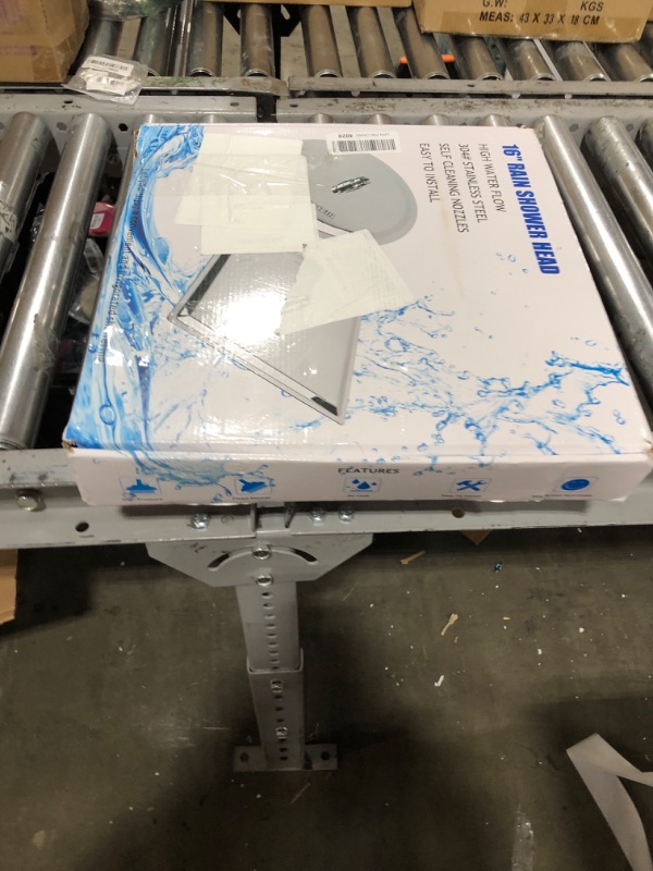 Photo 1 of Voolan All Metal Rain Shower Head - High Flow Round Rainfall Showerhead - Waterfall Full Body Coverage - Universal Ceiling or Wall Mount (16 Inch, Black) 16 Inch Matte Black