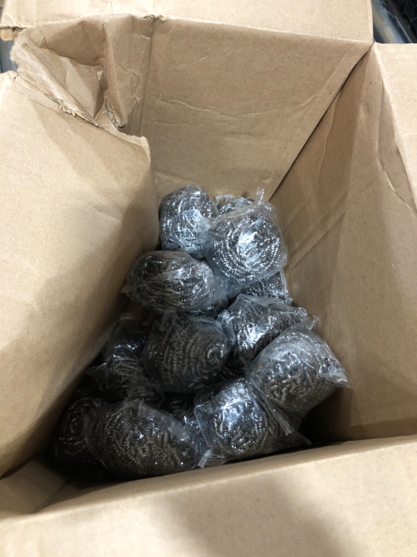 Photo 1 of 12Pcs Steel Wool Scrubber Pads for Cleaning Dishes, Pans, Pots, Ovens, Grills, Sinks - Stainless Steel Scrubbers for Kitchen, 12 Pack