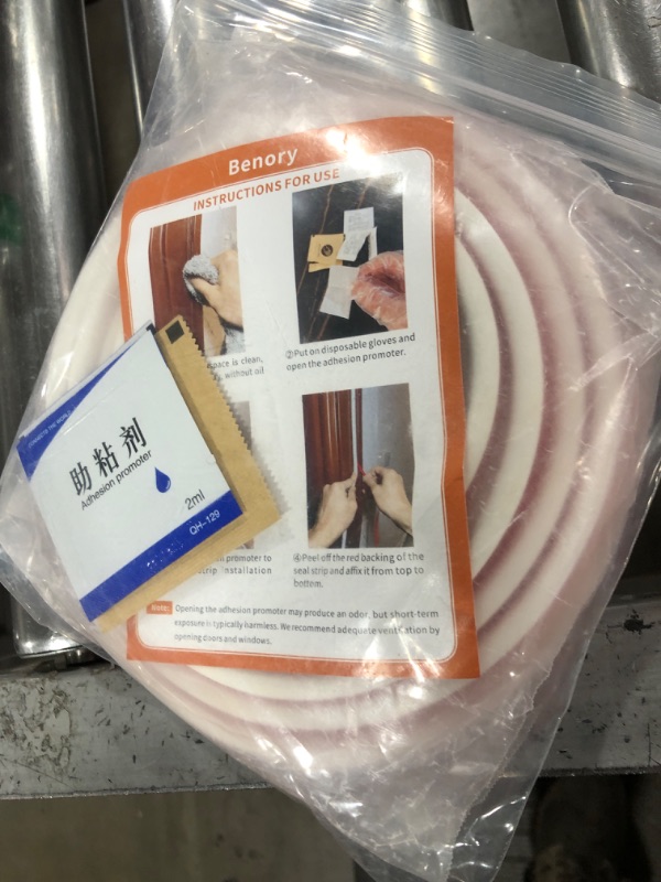 Photo 2 of ?New Upgrade?Silicone Door Weather Stripping Door Seal Strip, 19.7 Feet Self-Adhesive D-Shape Door Insulation Strip for Door Frame& Window Seal Gap (from 5/32” to 5/16”) 3/8" (W) x 5/16" (T) x 19.7' (L) White