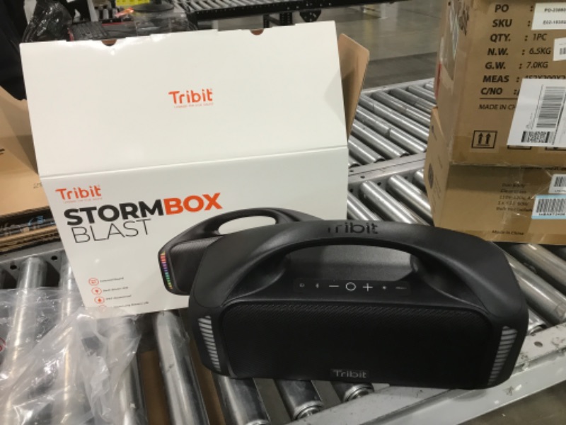 Photo 2 of Tribit StormBox Blast Portable Speaker: 90W Loud Stereo Sound with XBass, IPX7 Waterproof Bluetooth Speaker with LED Light, PowerBank, Bluetooth 5.3&TWS, Custom EQ, 30H Playtime, Outdoor/Camping/Party