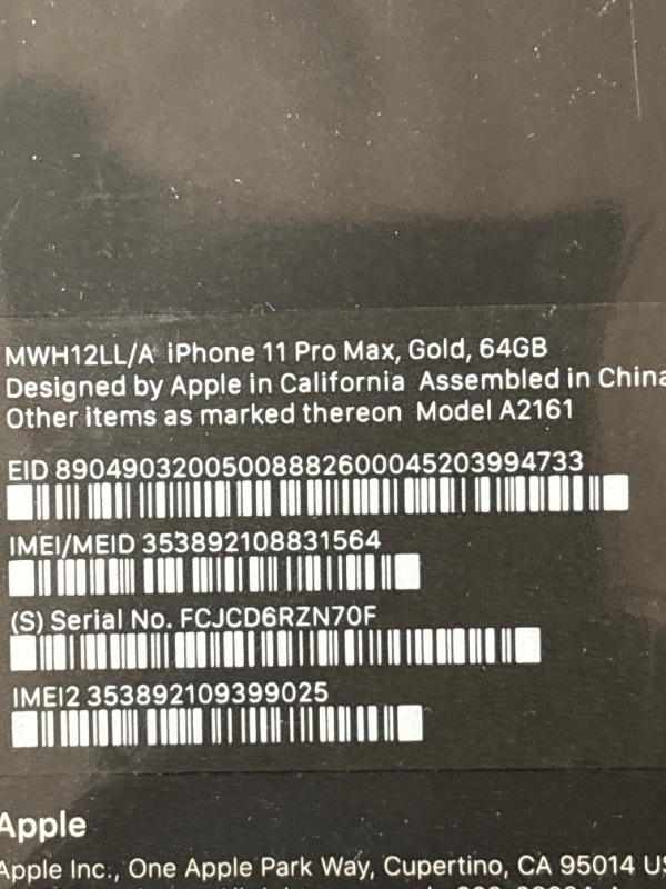 Photo 6 of Apple iPhone 11 Pro Max 64GB, Gold - FACTORY SEALED 