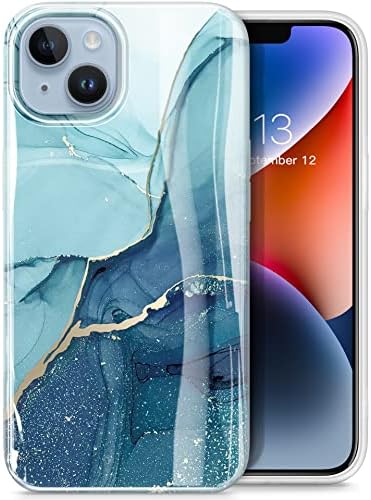Photo 1 of GVIEWIN for iPhone 14 Plus Case 6.7 Inch(2022), [10FT Military Grade Drop Tested] Marble Slim Fit Thin Durable TPU Shockproof Protective Phone Cover Case, Gifts for Women Men(Navy Blue)