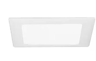 Photo 1 of 10 in. White Canless Recessed Light Ceiling Square Trim with Glass Albalite Lens
