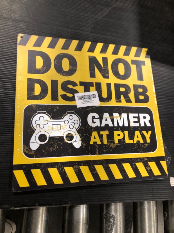 Photo 2 of Gaming Room Sign, Do not Disturb Gamer at Play Sign Wood Plaque Signs Wall Door Hanging for Video Game Room Decor, Gamer Gaming Lovers Gifts, 11.8 x 11.8 Inches ?DL475)