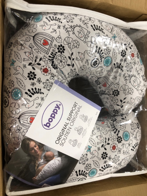 Photo 2 of Boppy Nursing Pillow Original Support, Doodles, Ergonomic Nursing Essentials for Bottle and Breastfeeding, Firm Fiber Fill, with Removable Nursing Pillow Cover, Machine Washable