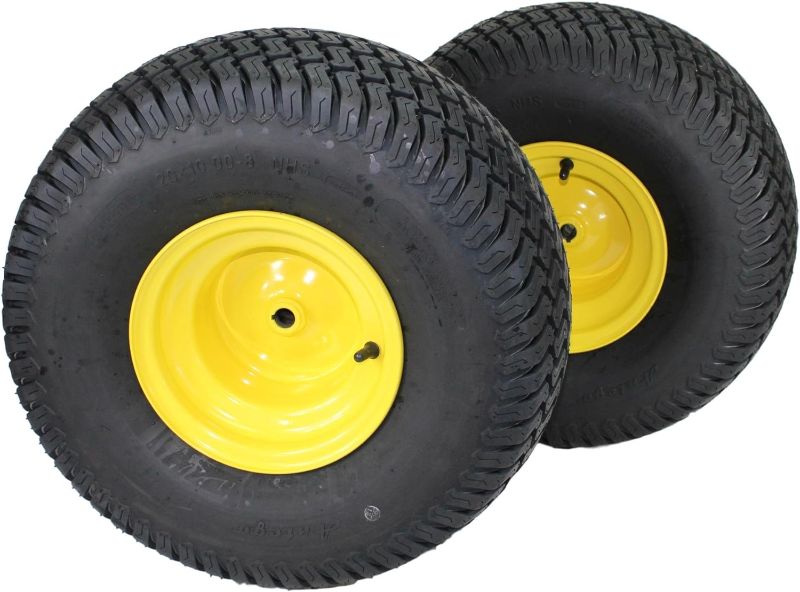 Photo 1 of  Tire & Wheel (Set of 2) 20x10.00-8 Tires & Wheels 4 Ply for Lawn & Garden Mower Turf Tires ATW-003 w/Keyed Hub