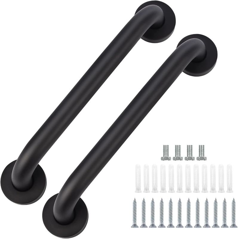 Photo 1 of 2 Pack Bathroom Grab Bar, supregear 20 Inch Length Black Shower Safety Grab Bar