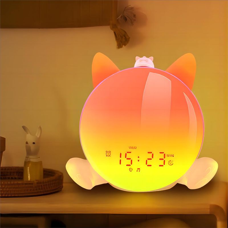 Photo 1 of Aurora Sunrise Alarm Clock with Puppy Magnetic Kit, Night Light, Table Lamp, Bluetooth Speaker, Sleep Sound Machine, Bedroom, Home Decor, Toys, 2-15+Year Kids Teen Toddler Girl, Birthday, Gift Ideal
