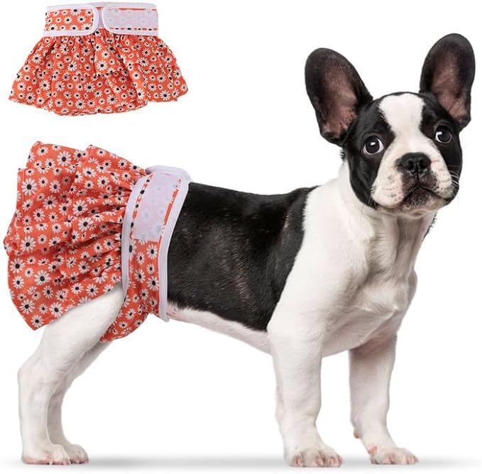 Photo 1 of 1 Pack Washable Reusable Female Dog Diapers Dress,Fruit Series Highly Absorbent Dog Diapers for Dogs in Heat, Incontinence, or Excitable Urination Size XS 